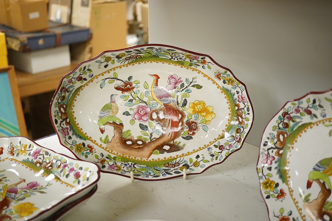 A Copeland Spode part dinner service, to include two oval dishes and two square dishes (16) oval dishes 29.5cm wide.